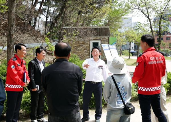 대전 서구 도안동 현안 사업 대상지 점검 장면