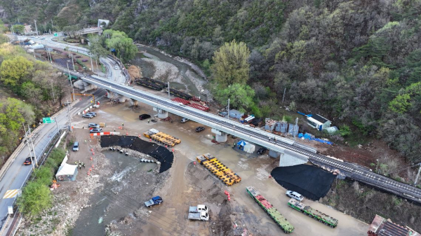 태백선 초리천1교 철도 교량 교체 후 모습