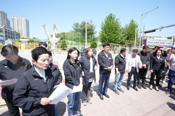 탕정고등학교 예정부지 현장 방문 사진