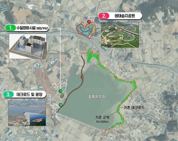 잠홍저수지 도심 주변 친환경 호수 조성사업 조감도