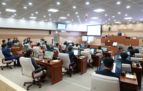 아산시의회,제258회 임시회 개회식 모습