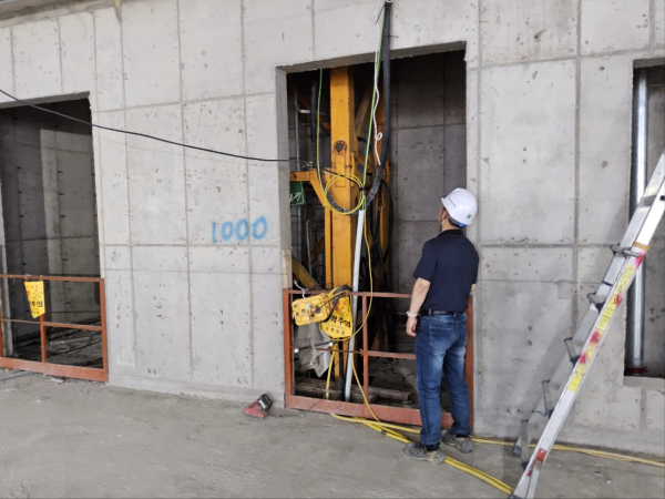 태풍 대비 타워크레인 설치 공사장 집중 점검 모습