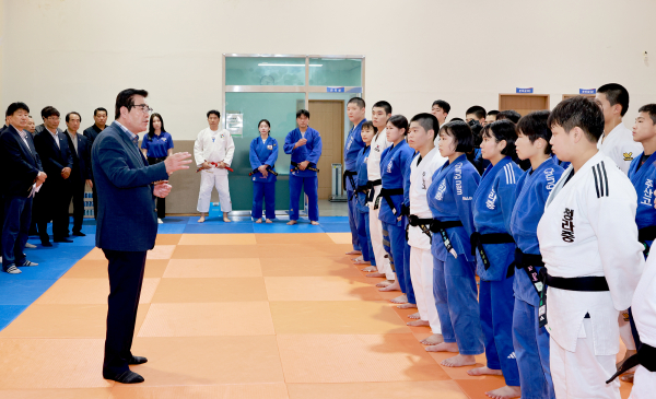 제77회 충청남도민체육대회 종목별 강화훈련장 격려 사진