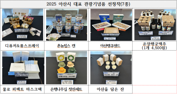 2025 아산시 대표관광 기념품 공모전 수상작