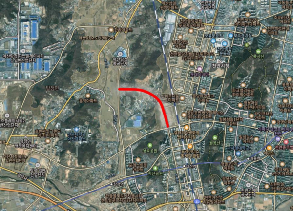 희망로 연결도로 위치도.