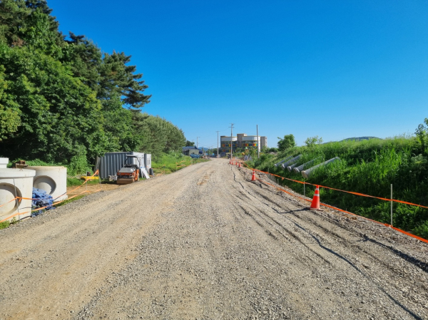 행정동~채운동 구간 도로개설 공사중 모습