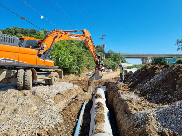 행정동~채운동 구간 도로개설 공사중 모습