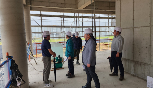 아산교육지원청, 신설학교 공사 현장 점검 진행 모습