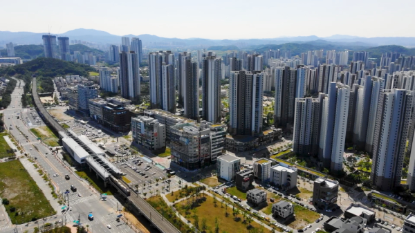 탕정역 주변 신도시 모습