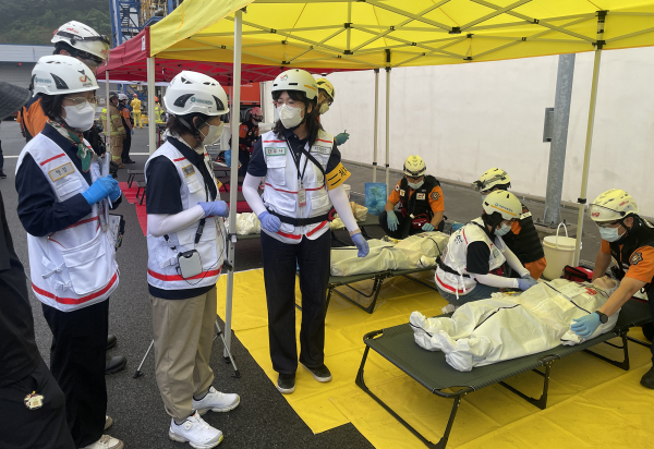 지난 25일 코오롱인더스트리 대산공장에서 진행된 2025년 재난 대비 안전충남훈련 진행 모습
