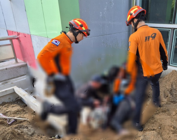 사고가 발생한 현장 모습 / 계룡소방서 제공