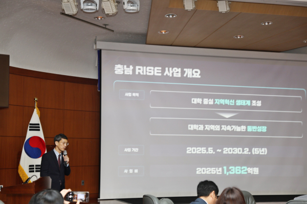 권직백 RISE사업단장이 사업 추진 계획을 발표하고 있다