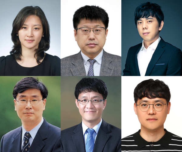 왼쪽 첫째 줄부터 단국대 김미옥 교수, 노상철 교수, 송영석 교수, 지성철 교수, 최종무 교수, 한규동 교수.