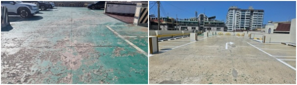 갈마2동 공영주차장 시설 개선 전, 후 모습