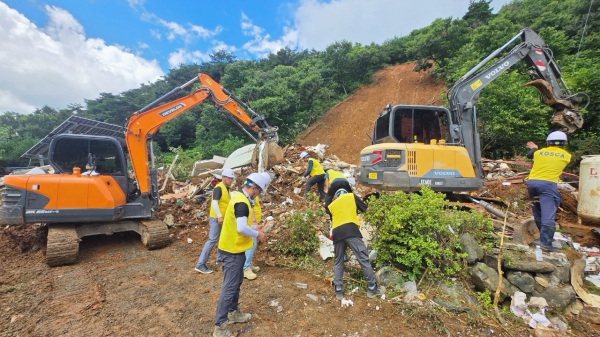 대치면 주정리 산사태 피해주택 복구사진(전문건설협회)