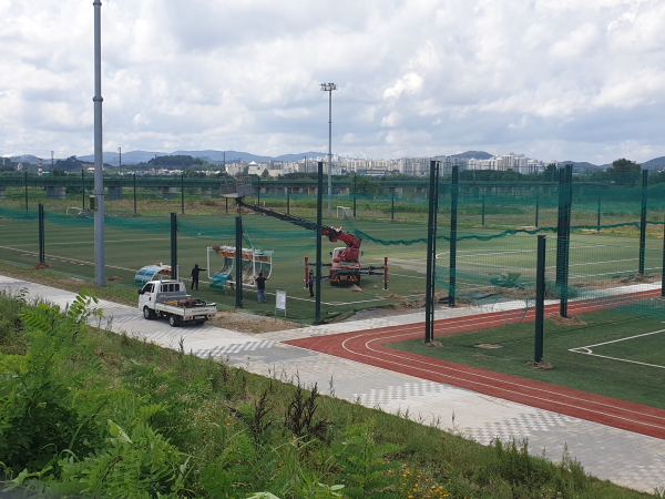 집중호우로 침수된 체육시설 모습