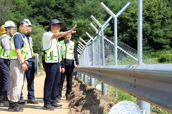 이성해 이사장, 경부선·경부고속선 수해복구 현장점검 모습