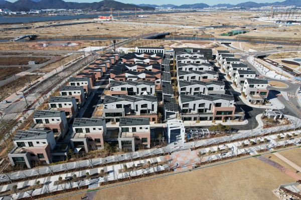 부산에코델타시티 스마트빌리지(부산광역시 강서구 강동동 소재) 드론 촬영 전경