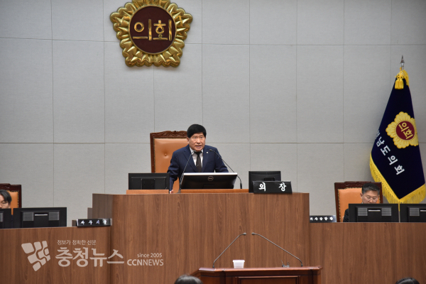 충남도의회 홍성현 의장(국민·천안1)/사진 권상재 기자<br>