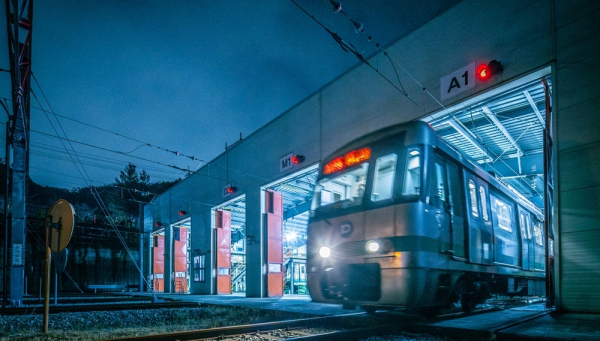대전교통공사 도시철도 판암차량기지 출발 모습