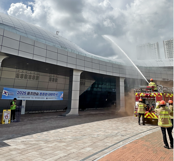 지난 19일, 정부세종청사 체육관에서 ‘2025 을지연습 실전훈련’ 모습