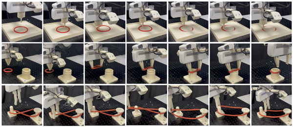 로봇팔이 다양한 작업을 수행하는 모습