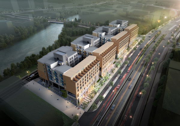 6-3UR1 및 UR2블록 산울마을 도심형주택 1,2단지 내 상가 조감도