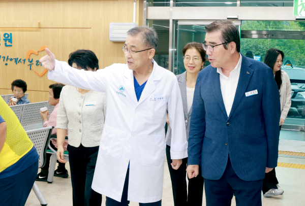 김동일 보령시장, 보령아산병원 지역응급의료센터 격려 방문 모습