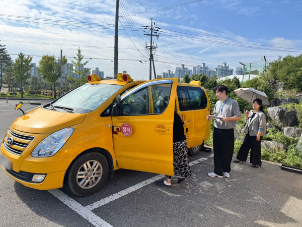 어린이통학버스 합동안전점검 실시 모습