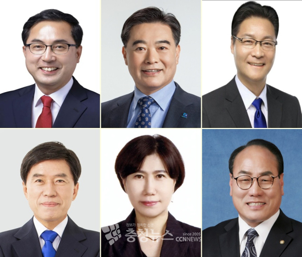 (왼쪽 위 시계방향) 박희조 동구청장, 남진근 전 시의원, 윤기식 전 시의원, 윤종명 전 시의원, 정유선 민주당 소상공인위 부위원장, 황인호 전 동구청장