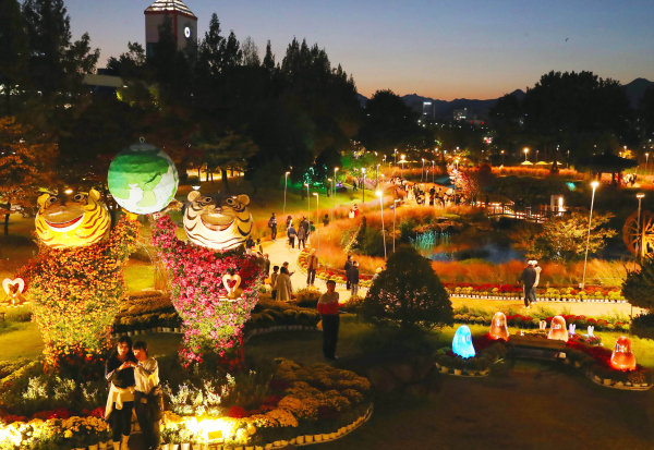 지난해 개최된 ‘제15회 유성국화축제’ 행사 야간 모습