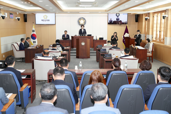 20일, 태안군의회 본회의장에서 열린 제315회 임시회 모습