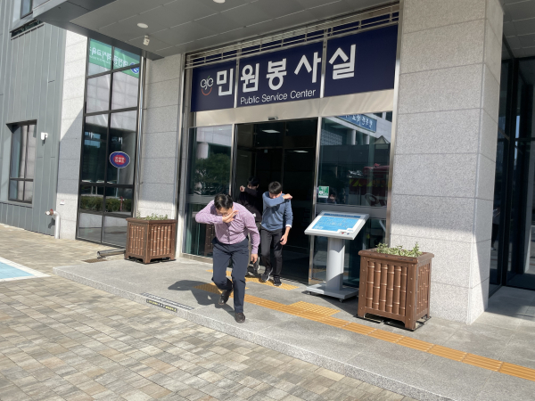 둔산소방서 샘머리 119안전센터와 합동소방훈련