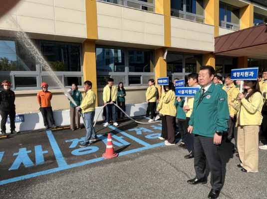 7일, 대전서부소방서 복수119안전센터와 합동 소방훈련 진행 모습