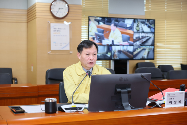 ‘2025년 재난대응 상시훈련’ 실시/ 사진은 이정복 서부발전 사장이 훈련을 주관하는 모습