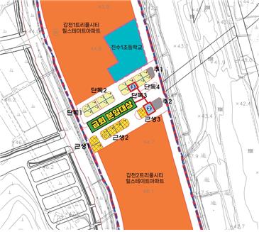 갑천지구 친수구역 분양대상 위치도.(원신흥동)