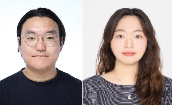 우수논문상 수상자들: 왼쪽부터 휴먼지능로봇공학과 4학년 최용훈, 3학년 김민서