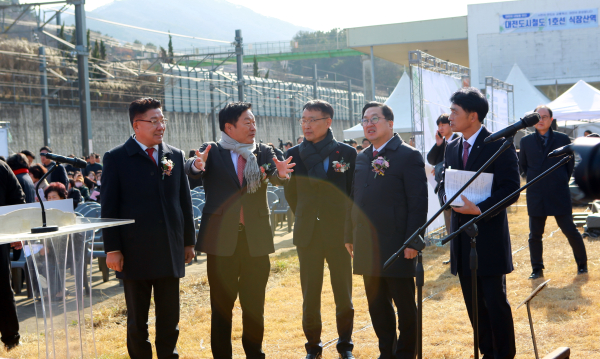 식장산역 착공식 현장방문 모습