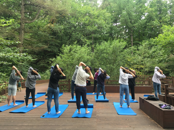 국립산림치유원에서 진행한 국가 재난 피해자 대상 산림치유프로그램 운영