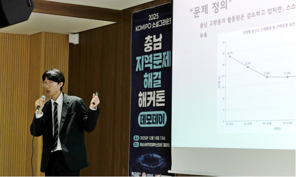 명대 우수상 수상팀 정도현 학생의 발표모습