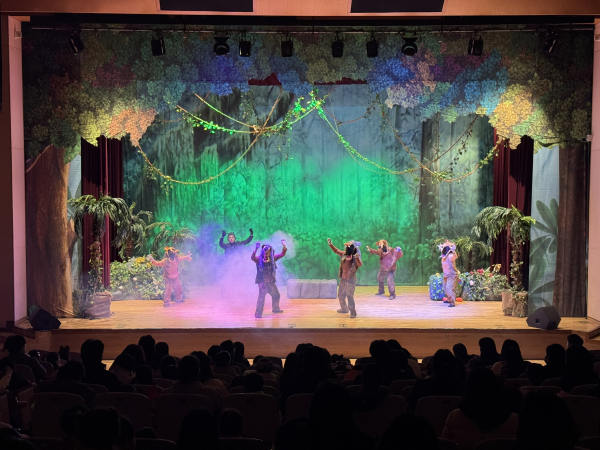 지난 24일 크리스마스를 맞아 지역 영유아 가족을 대상으로 선보인 뮤지컬 ‘정글북’ 공연 모습.