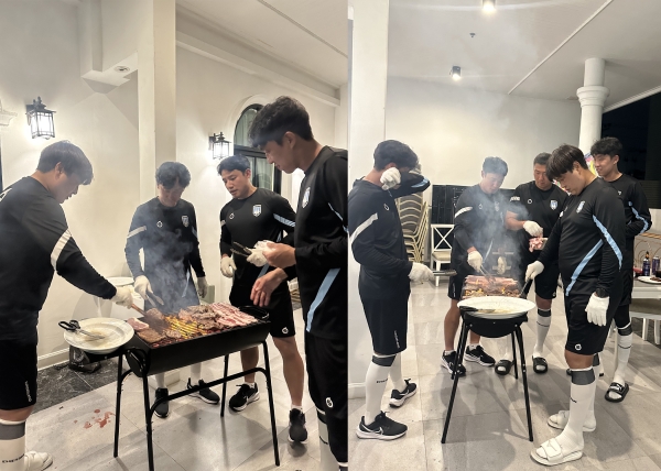 바비큐 파티 진행 모습