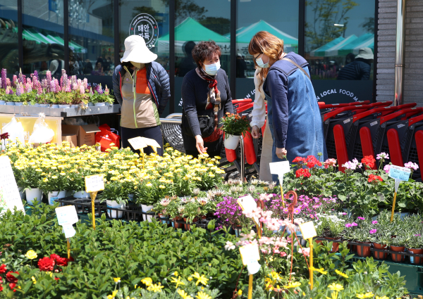 로컬푸드 직매장 화훼판매장 모습.