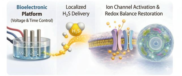 황화수소 생성 바이오전자 플랫폼 모식도