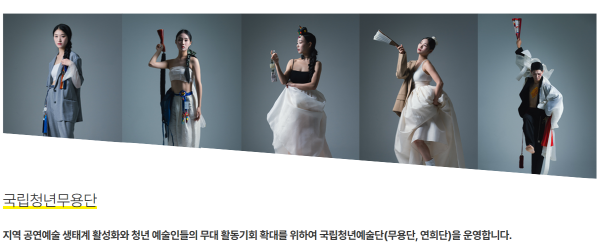 국립청년무용단 소개